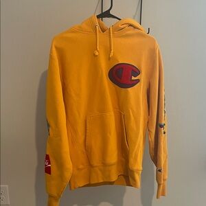 Champion x Coca Cola Gold Hoodie with Red Logo